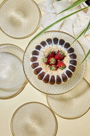 Hermia Mina Set de Platos de Postre con Soporte, 7 Piezas